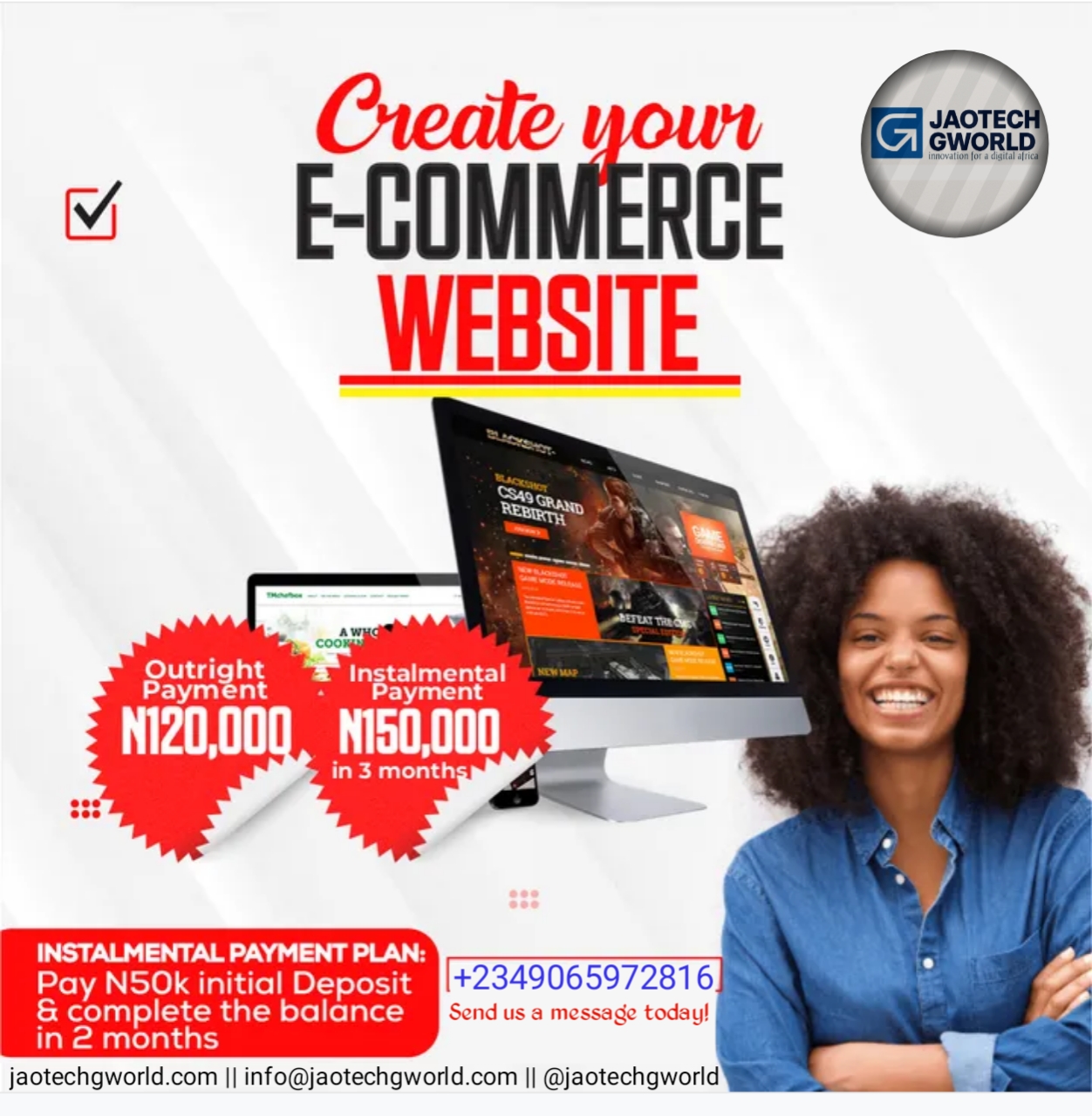 Create Your Own E-Commerce Website with JaoTech Gworld Jaopics